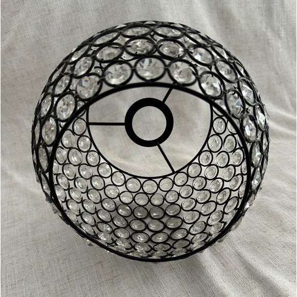 Allen + Roth Circle Crystal Lamp Shade Bling Modern Lighting - Picture 3 of 8